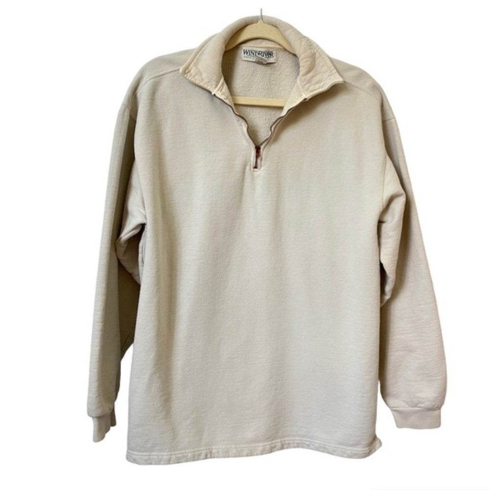 Vintage Windriver Tan 1 4 Zip Faded Worn In 90s Sweat Shirt